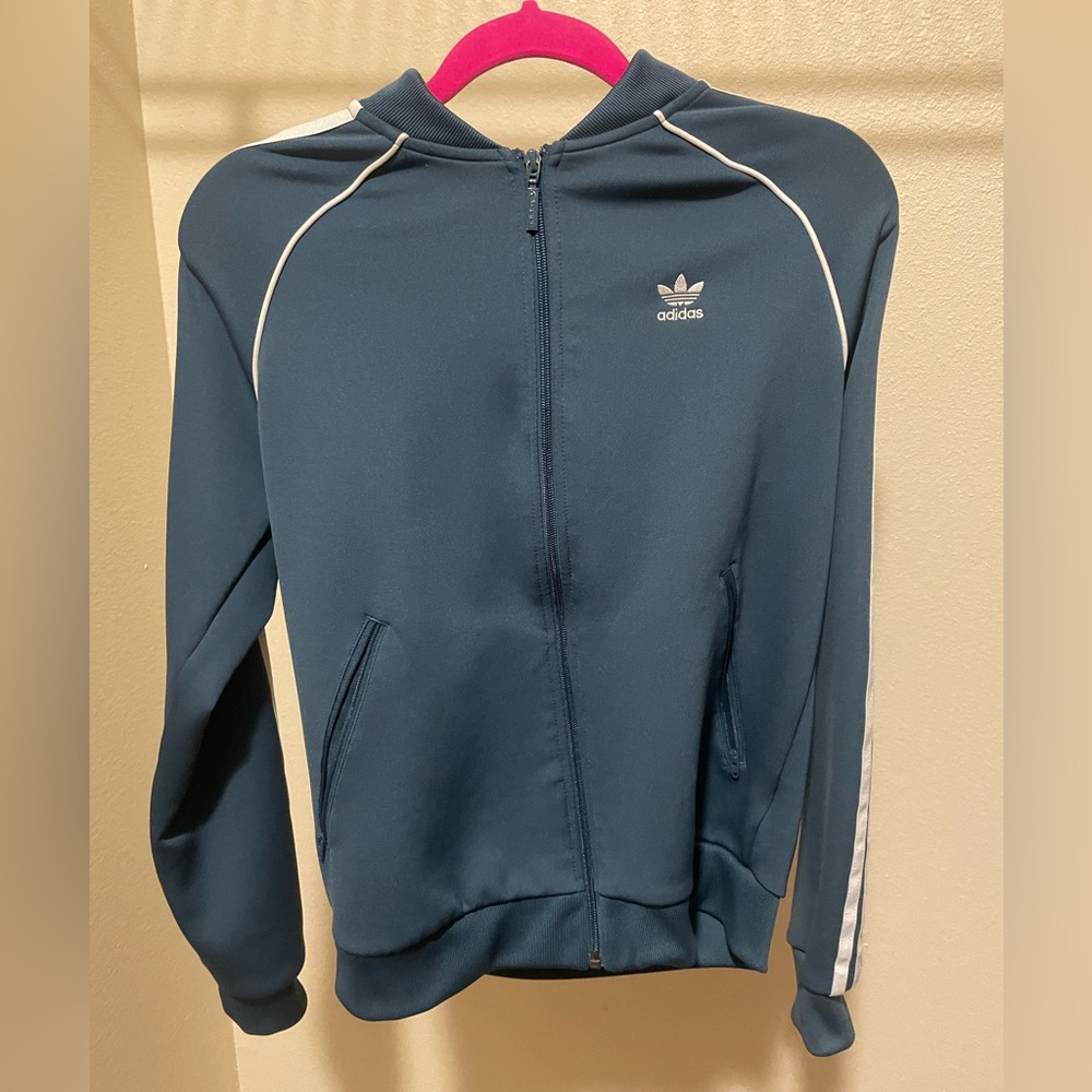 Adidas Blue Zip-Up Hoodie